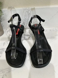 Sandalia Prada Nylon y Cuero Tirantes Tacón Pequeño Mujer Talla 36.5 US 6 Bonita - Imagen 1 de 6