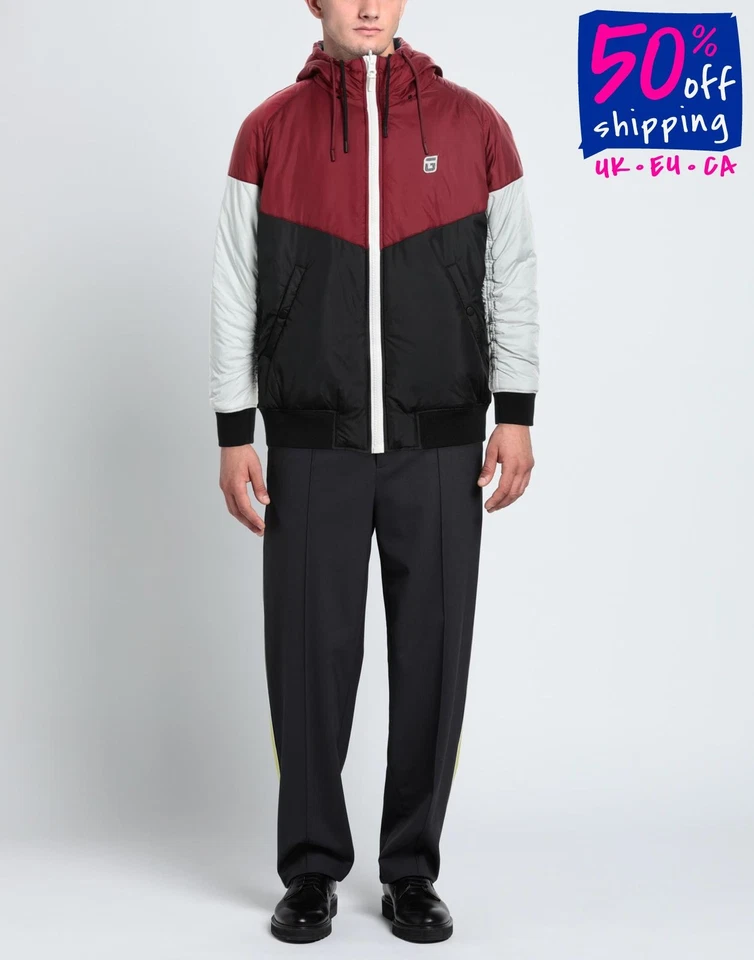 GUESS Techno Fabric Jacket Size S Colour Block Hooded - Image 1 of 4