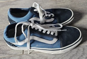 Vans OG Old Skool Stressed Navy Blue White Skateboard Shoes Men's 4.5 Women's 6 - Picture 1 of 13