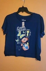 Disney woman's size L Alice in Wonderland graphic tee crop top shirt - Picture 1 of 10