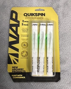 NUOVO Quikspin Quikfletch 2" Confezione da 3 NAP-60-635W Tiro con l'arco Freccia Fletching NAP - Foto 1 di 5