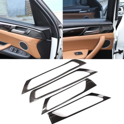 4pcs For BMW X3 X4 F25 F26 2014-2017 ABS Carbon Fiber Door Panel Trim Cover - Image 1 of 4
