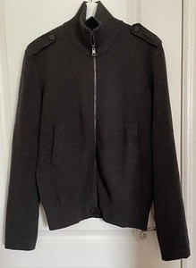 Men’s NEIL BARRETT Gray Wool Knit Zip Sweater Size M Italy - Picture 1 of 14