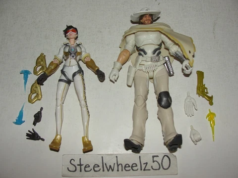 Blizzard Overwatch Ultimate Series McCree & Tracer Figure Lot Hasbro 6 White Hat Cover
