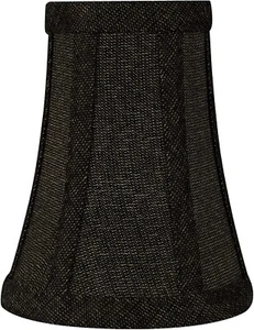 Aspen Creative Bell Clip-On Chandelier Lamp Shade, Black, 2 1/2" Top x 4" Bottom - Picture 1 of 7