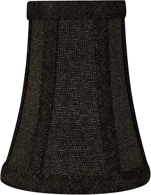 Aspen Creative Bell Clip-On Chandelier Lamp Shade, Black, 2 1/2" Top x 4" Bottom - Image 1 of 4