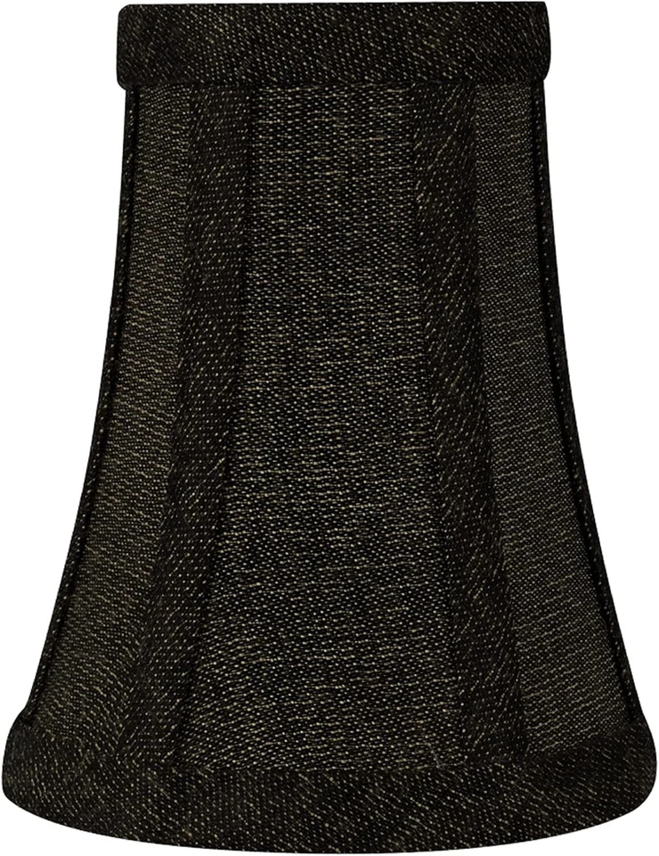 Aspen Creative Bell Clip-On Chandelier Lamp Shade, Black, 2 1/2" Top x 4" Bottom - Image 1 of 4