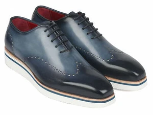 Paul Parkman Men's Smart Casual Wingtip Oxfords Navy (ID#187-NAVY) - Picture 1 of 6