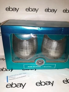 Holiday Stemless Wine Glasses - Gold Leaf - By Modern Expressions - Set of 2 - Picture 1 of 4