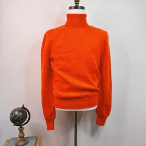 Paco Rabanne Men’s Mohair Wool Blend Turtleneck Sweater Medium Orange Knit NWOT - Picture 1 of 14