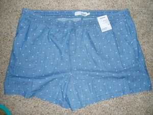 SONOMA Women Plus Sz 3X Shorts NWT $36 Lightweight Chambray Elastic Waist $0 S/H - Picture 1 of 4