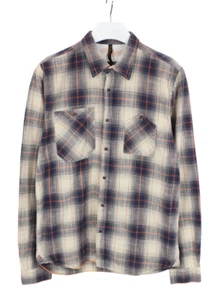 NUDIE Shirt Men's LARGE Casual Spread Collar Plaid Button Up - Picture 1 of 9