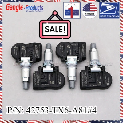 42753-TX6-A81 4pcs Tire Pressure Monitoring Sensors TPMS For 2013-2015 Acura ILX - Image 1 of 4
