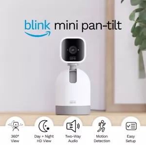 New Blink Mini Pan Tilt Camera, Rotating Indoor Smart Security Camera (White) - Picture 1 of 4