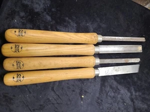 4 herramientas de torneado de madera vintage con mango de madera SHOPMITH 16" de largo - Imagen 1 de 5
