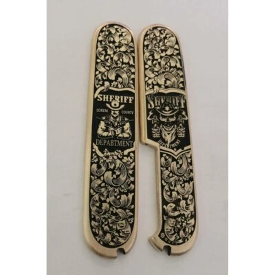 New 1 Pair Custom Made Pure Brass Handle Scales for 91 mm Victorinox Swiss Army - Image 1 of 3