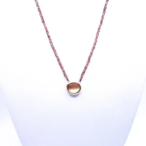 14kt Gold Pendant with Tourmaline Bead Necklace - Picture 1 of 2