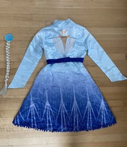 Disney Frozen Elsa Costume with Clip-On Braid, Size 9-10 - Picture 1 of 3