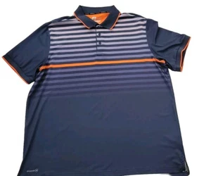 Polo Russell Uomo Blu, Grigio, Arancione Righe 2XL Dri Power Manica Corta - Foto 1 di 5