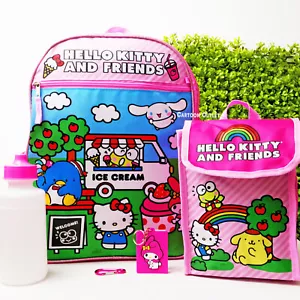 Hello Kitty Large School Backpack 16" Girls Book Bag Insulated Lunch Bag Set - Picture 1 of 7