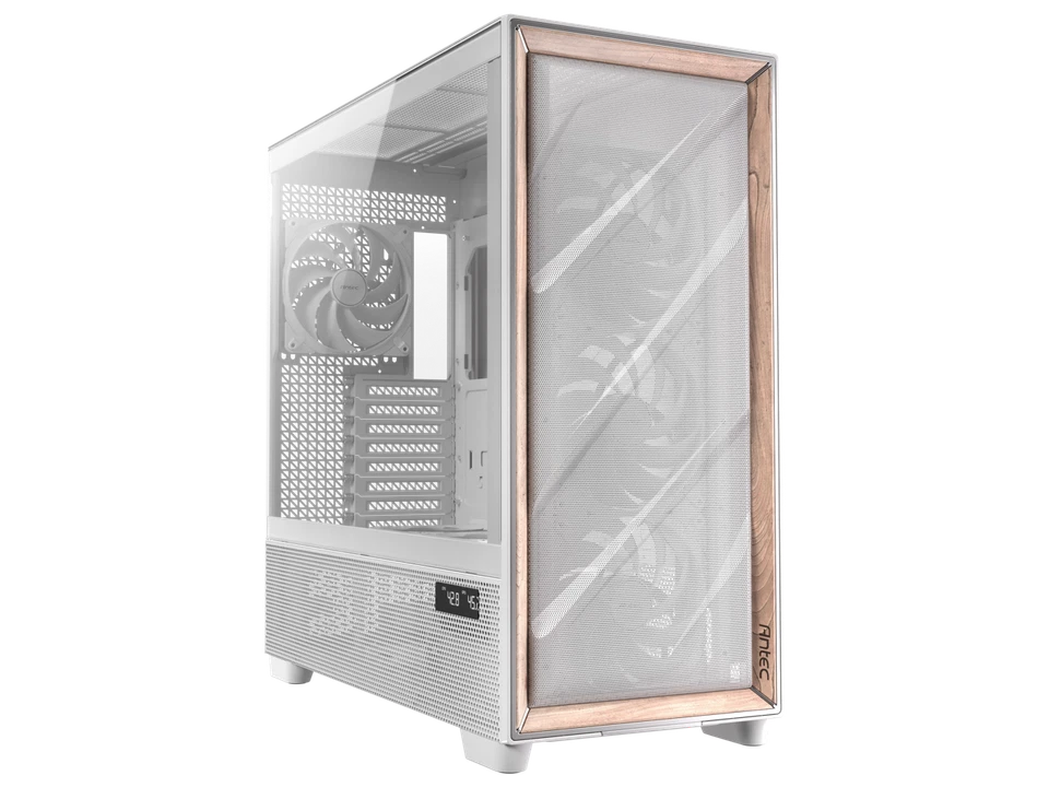 Antec Flux Pro White, 6 x PWM Fans Included, High-Airflow Front Panel with Birch - Image 1 of 4