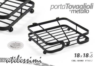 PORTATOVAGLIOLI DA TAVOLA METALLO CASA PIZZERIA RISTORANTE PUB MODERNO 18*5cm - Immagine 1 di 2