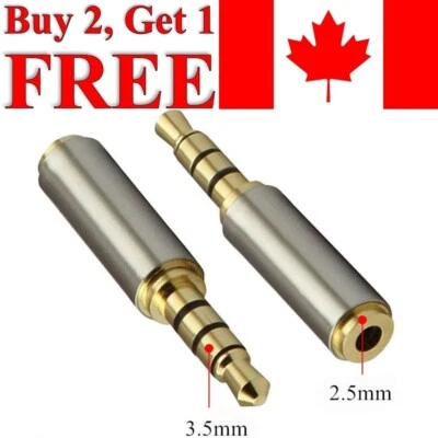 3.5mm to 2.5mm Aux Audio Adapter Converter Male to Female Jack For Headphone - Image 1 of 4