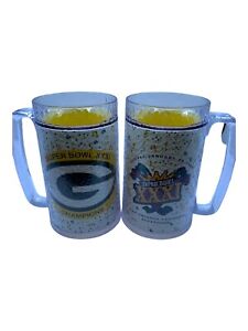 Vintage Green Bay Packers 1997 Super Bowl XXXI Thermo Serve Mugs NFL