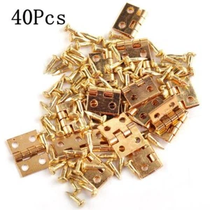 40Pcs 1/12 Miniatures Small Door Hinges With Nails Screws Dollhouse Fixture - Picture 1 of 8