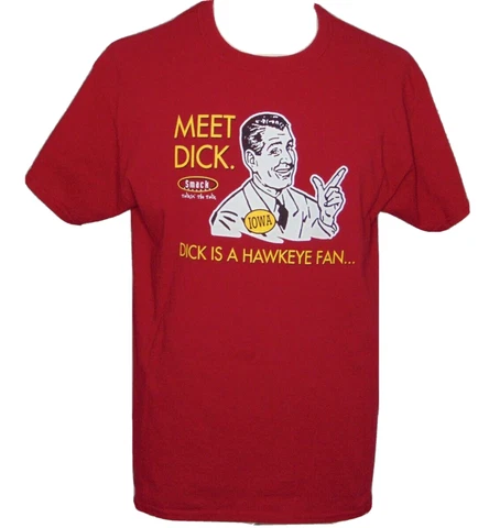 Iowa Hawkeyes T- Shirt Tee Mens L Don't Be A Dick Talkin' The Talk Smack Red Cover