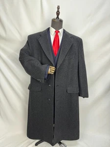 Vintage Christian Dior Classic ALL Pure Wool dark gray Men’s Overcoat US 46R 48R - Picture 1 of 24