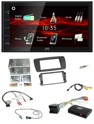 JVC USB Bluetooth Lenkrad DAB 2DIN Autoradio für Seat Ibiza 08-15 tuam grey - Bild 1 von 4