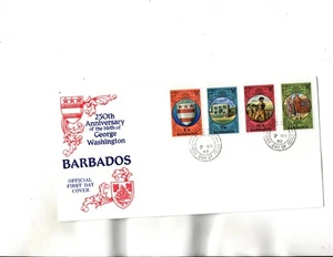 Barbados FDC Sc#594 to 597 GEORGE WASHINGTON - Picture 1 of 1