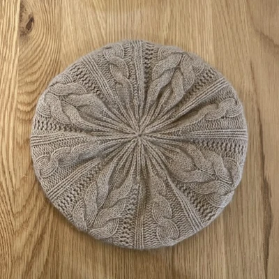 Chapéu Cashmere Charter Club luxo 100% cashmere malha boina bege camelo - Imagem 1 de 4