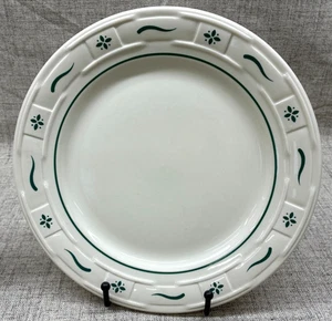 Longaberger Gewebt Traditionen SPEISETELLER 10" Grüner Rand Keramik 3er Set - Bild 1 von 5