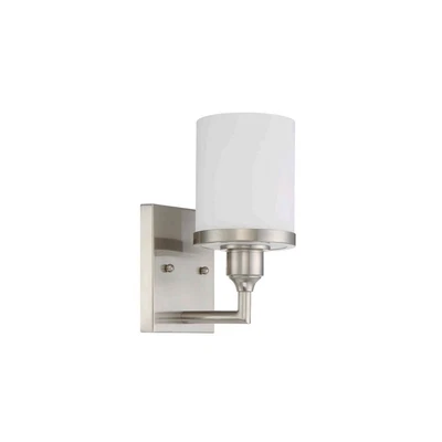 Sunset Lighting Payton 1-Light 100W Wall Sconce Bright Satin Nickel F21011-80 - Image 1 of 2