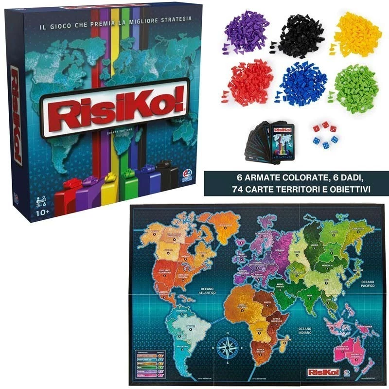 Risiko! Quarta Edizione Spin Master Gioco da Tavolo Strategia 3-6 Giocatori - Immagine 1 di 4