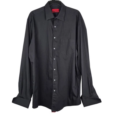 Alfani Mens Black Fitted Stretch Fabric Dress Shirt XL  Easy Care (17 36-37) - Image 1 of 4