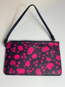 Coach Midnight Pink Ruby SiennaRose Black Small Wristlet H1632F56025 Geldbörse - Bild 1 von 8