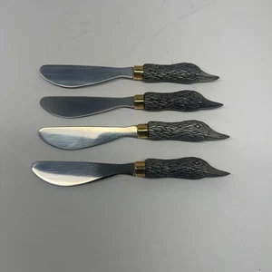Arthur Court Streuer Messer 4er Set Gänse Käse Butter Vintage in Box - Bild 1 von 11