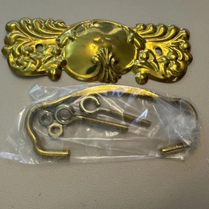 Goldfarbene Messing Schubladengriffe rechteckige Form mit Befestigungsmaterial - Bild 1 von 3