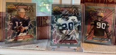 (x3) Finest Refractors | Barry Sanders | Drew Bledsoe | Darius Holland- RARE-VG+ - Image 1 of 4