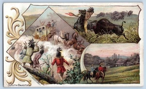 Tarjeta comercial victoriana 1882 South Dakota Arbuckles #45 historia pictórica de Estados Unidos - Imagen 1 de 2