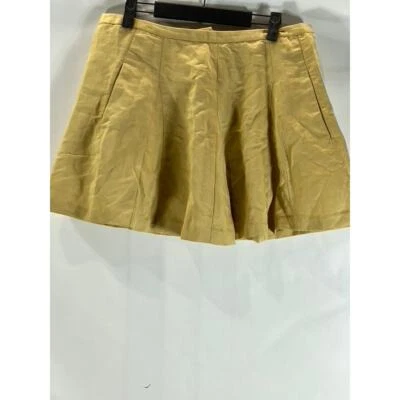 Minifalda J.CREW para mujer color tostado mezcla de lino bolsillo línea A talla 10 Foto 1 de 4