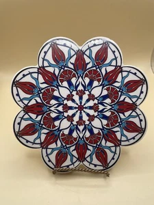 Türkische bunte überbackene Blumen Küchenfliese Untersetzer Dekor 7" Keramik-Türkei - Bild 1 von 6
