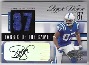 REGGIE WAYNE 2008 LEAF CERTIFIED AUTO AUTOGRAPH GAME-WORN JERSEY CARD #6/87! - Picture 1 of 1