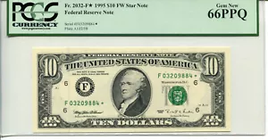 Fr 2032-F* STAR 1995 $10 Federal Reserve 66 PPQ GEM NEW - Picture 1 of 2