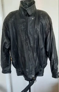 Leather Jacket Vintage Stanpato Italia Size L - Picture 1 of 19