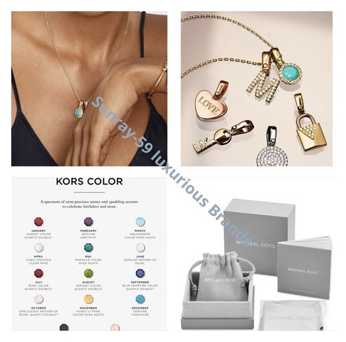 Charm Michael Kors Donna Personalizzato Kors Turchese Semi Prezioso Argento Sterling