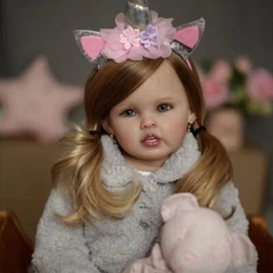 30inch Reborn Doll Toddler Girl Finished Baby Cloth Body Hand-grafted Hair Gift - Picture 1 of 4